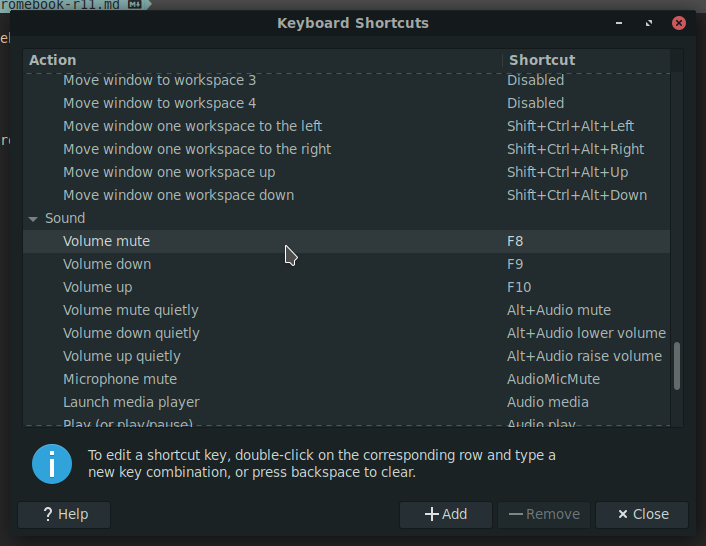 volume shortcuts